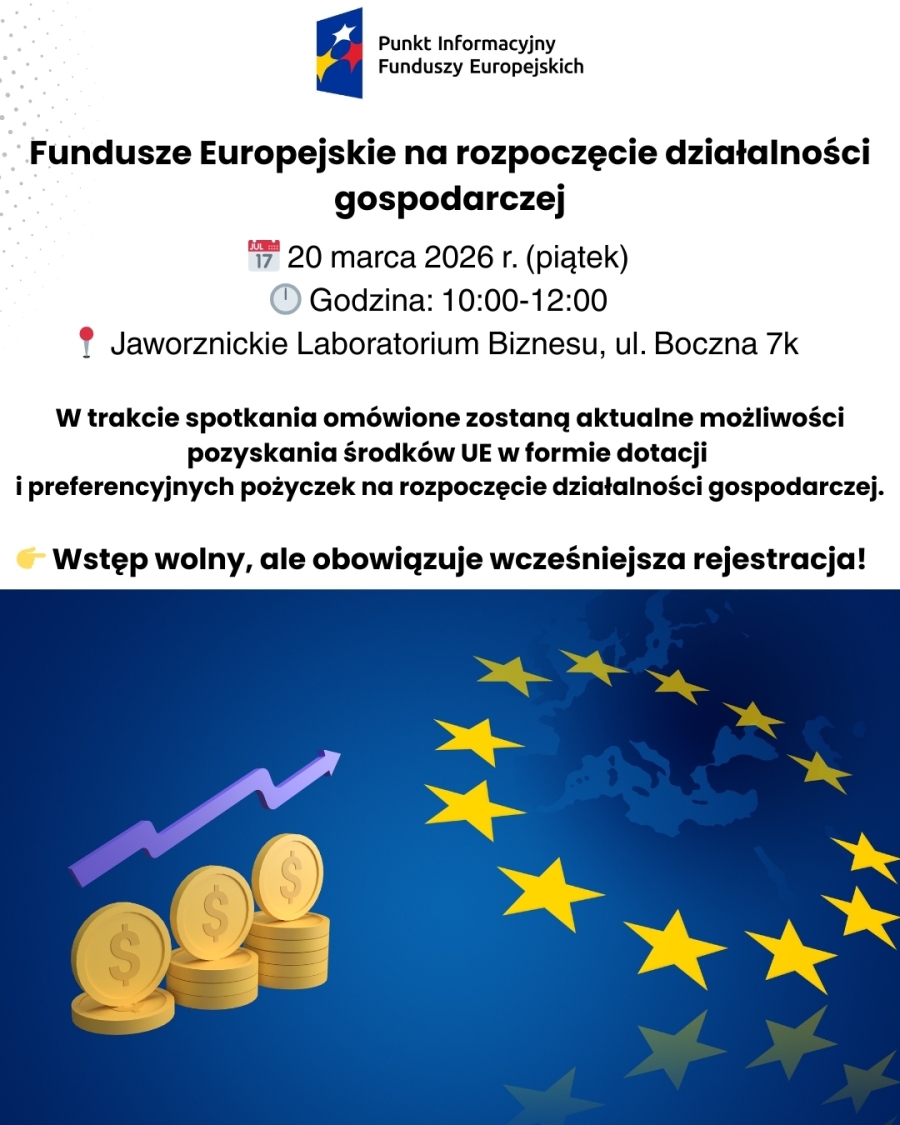 Fundusze Europejskie na rozpoczęcie działalności gospodarczej